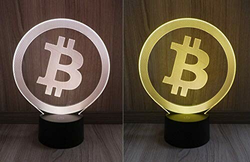 LED-lamp met Bitcoin-logo