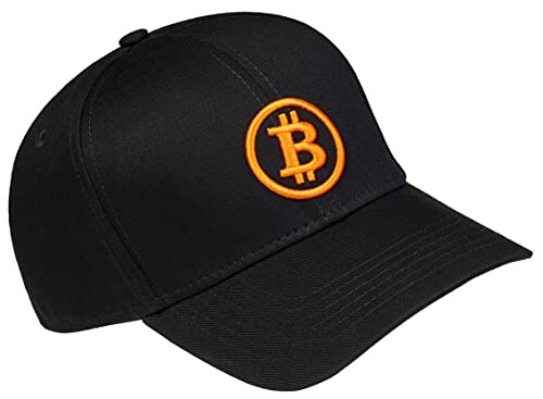 Zwarte pet met Bitcoin-logo