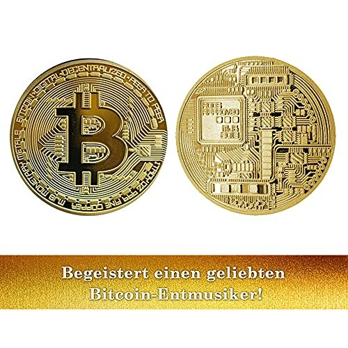 Gouden bitcoin munt met elektronisch ontwerp