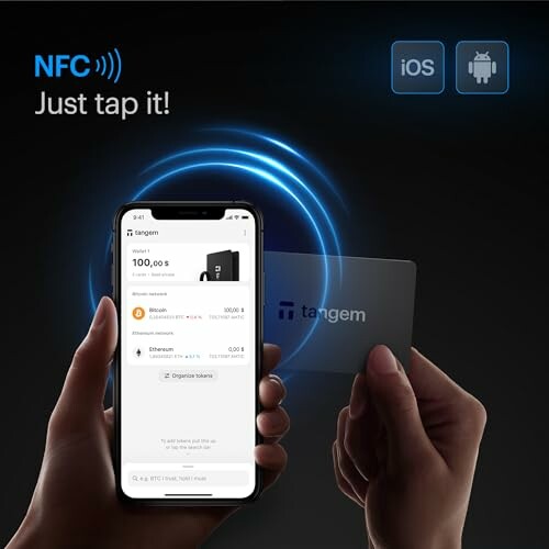 Smartphone en NFC-kaart voor betaling