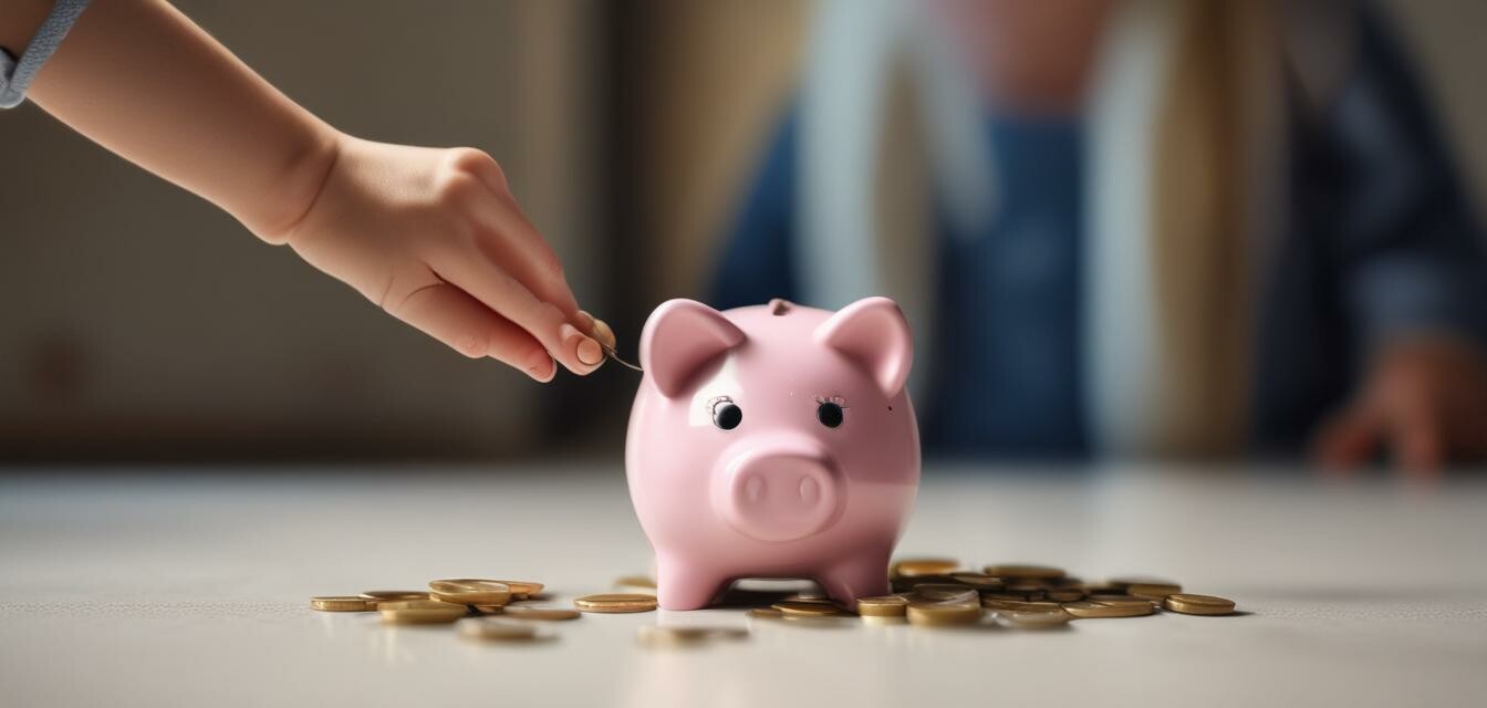 Child using a piggy bank