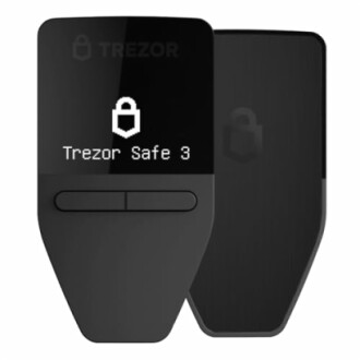 Trezor hardware portemonnee met beveiligingspictogram